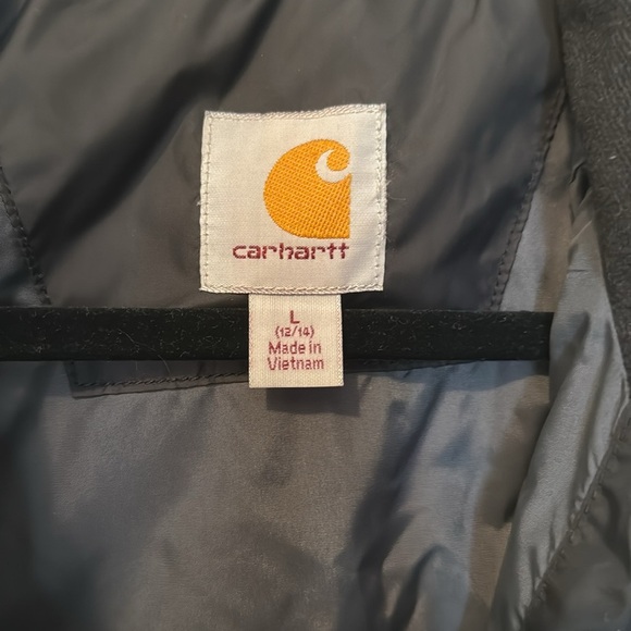 Carhartt Gilliam Jacket Black Youth Large 12/14 EUC Insulated Warm - Picture 3 of 16